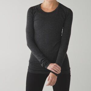Lululemon Swiftly Tech Long Sleeve Crew Heathered Dark Slate Women's 6 Sporty
